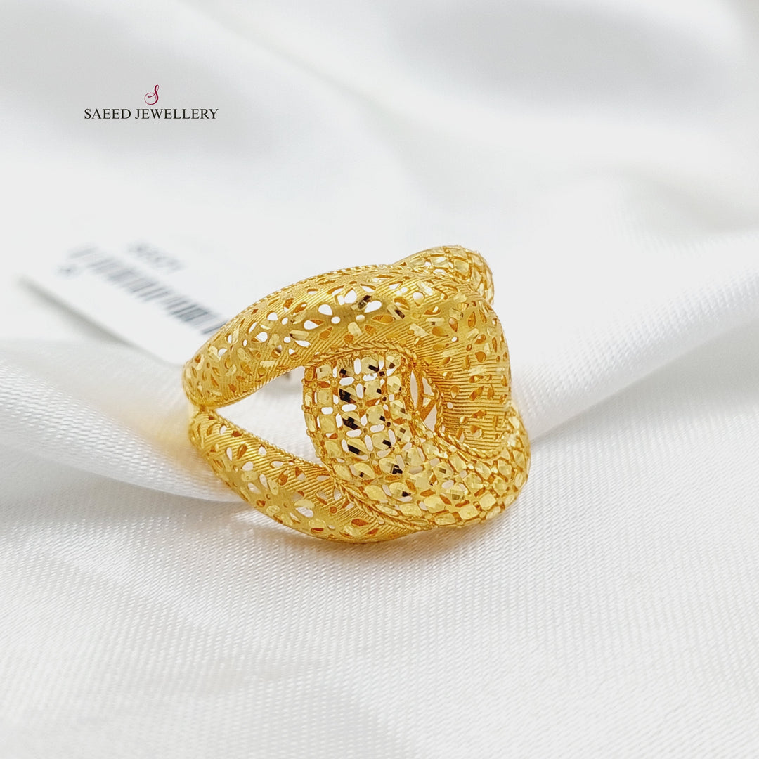 Deluxe Engraved Ring  Made Of 21K Yellow Gold by Saeed Jewelry-30321