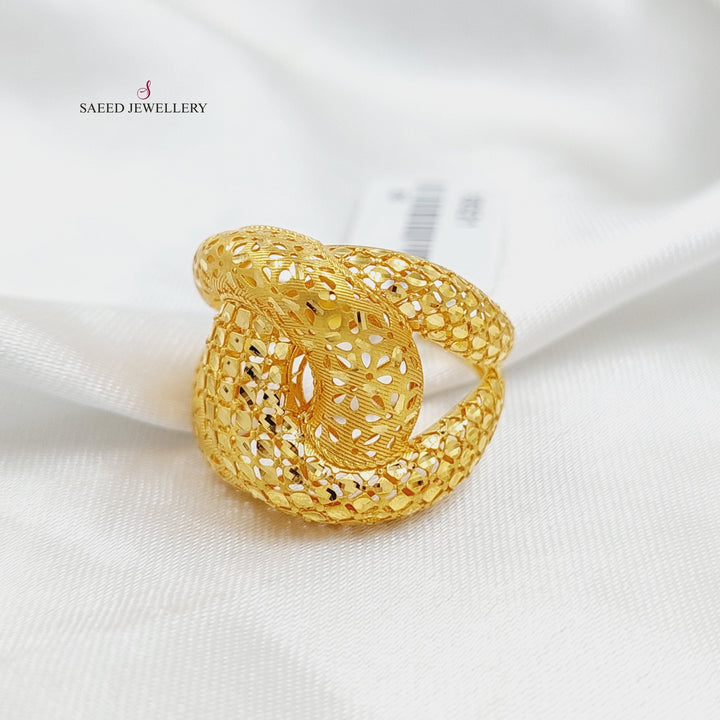 Deluxe Engraved Ring  Made Of 21K Yellow Gold by Saeed Jewelry-30321