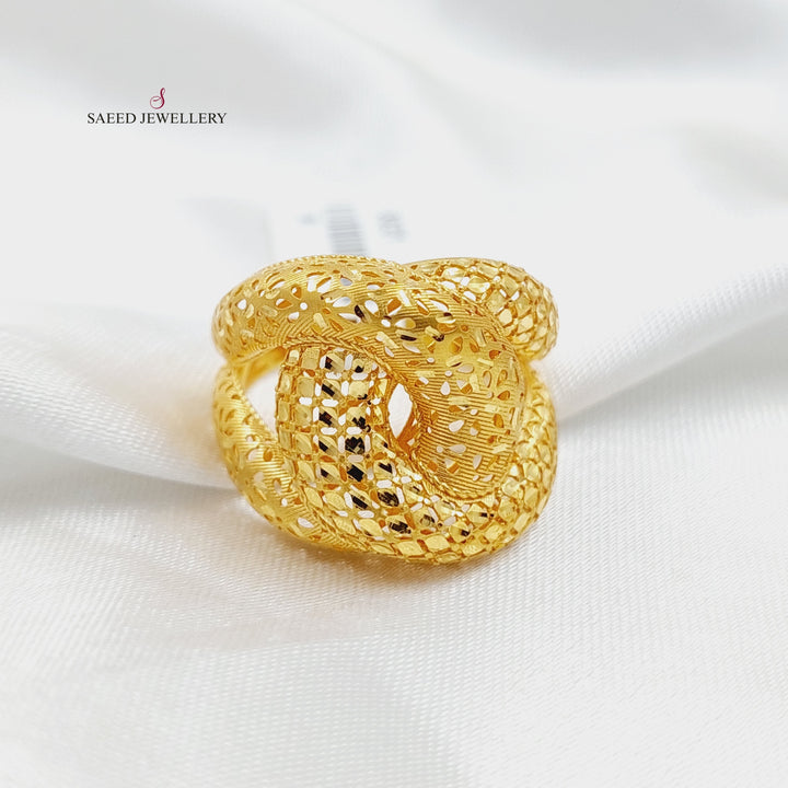 Deluxe Engraved Ring  Made Of 21K Yellow Gold by Saeed Jewelry-30321
