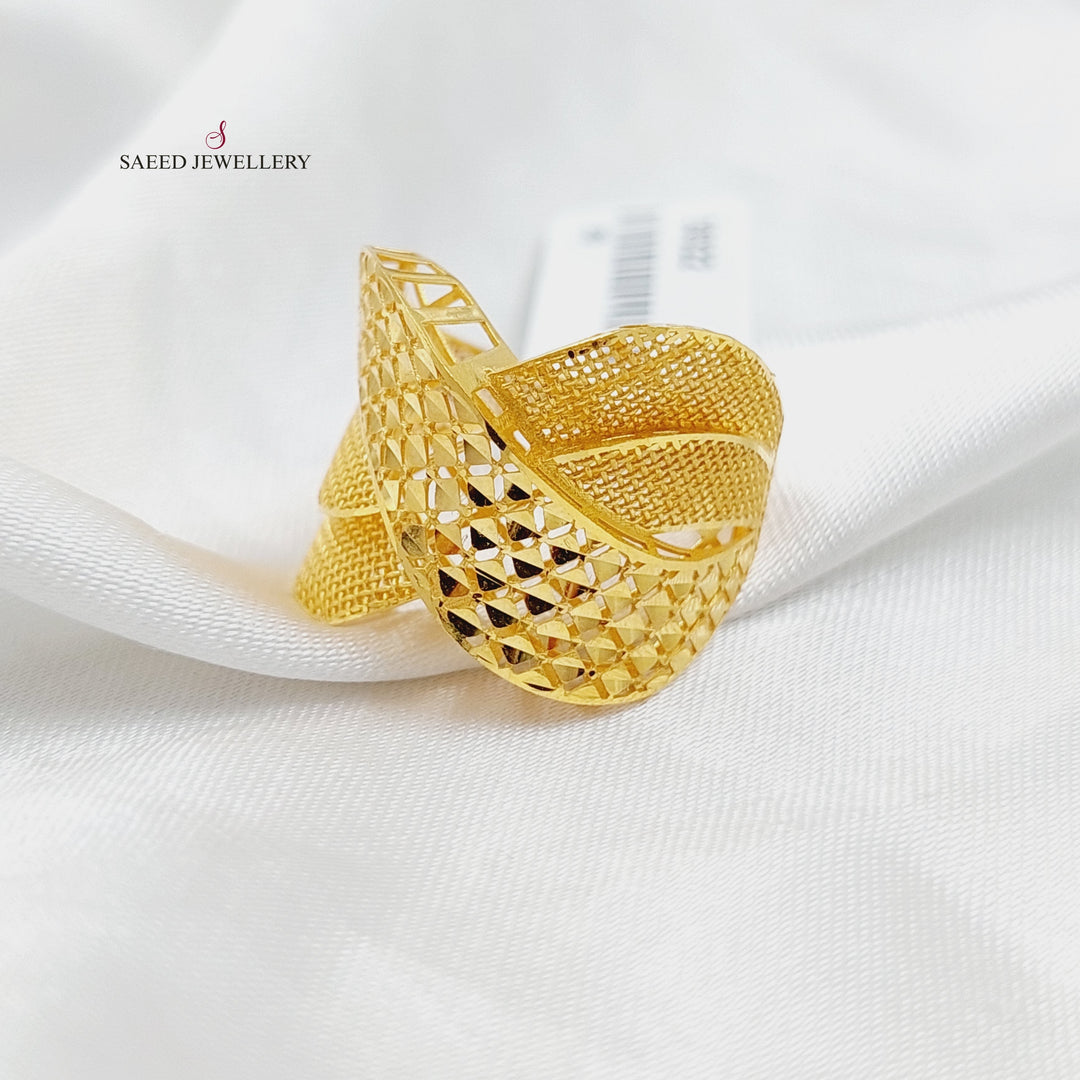 Deluxe Engraved Ring  Made Of 21K Yellow Gold by Saeed Jewelry-30322