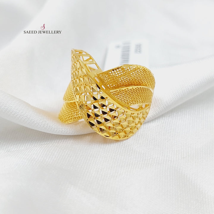 Deluxe Engraved Ring  Made Of 21K Yellow Gold by Saeed Jewelry-30322