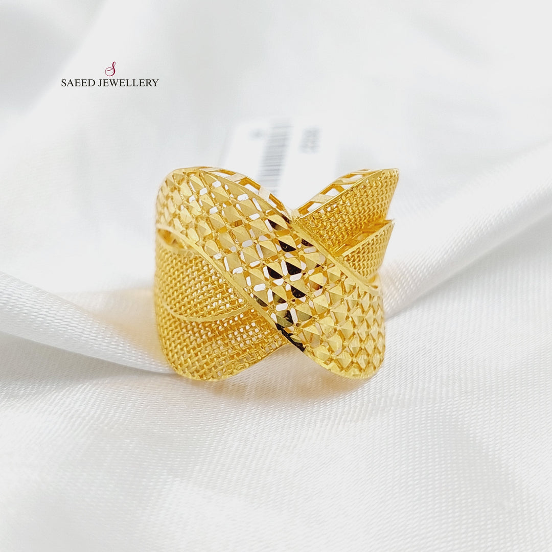 Deluxe Engraved Ring  Made Of 21K Yellow Gold by Saeed Jewelry-30322