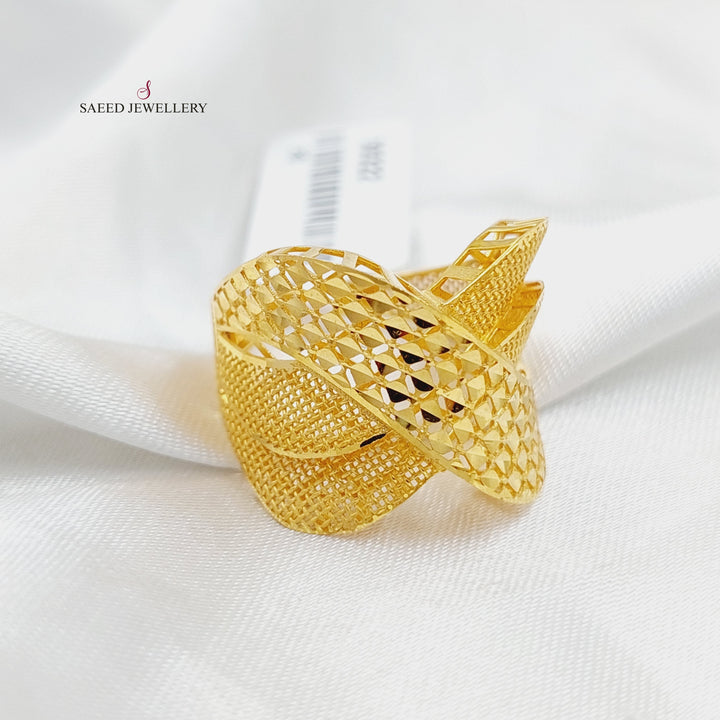 Deluxe Engraved Ring  Made Of 21K Yellow Gold by Saeed Jewelry-30322