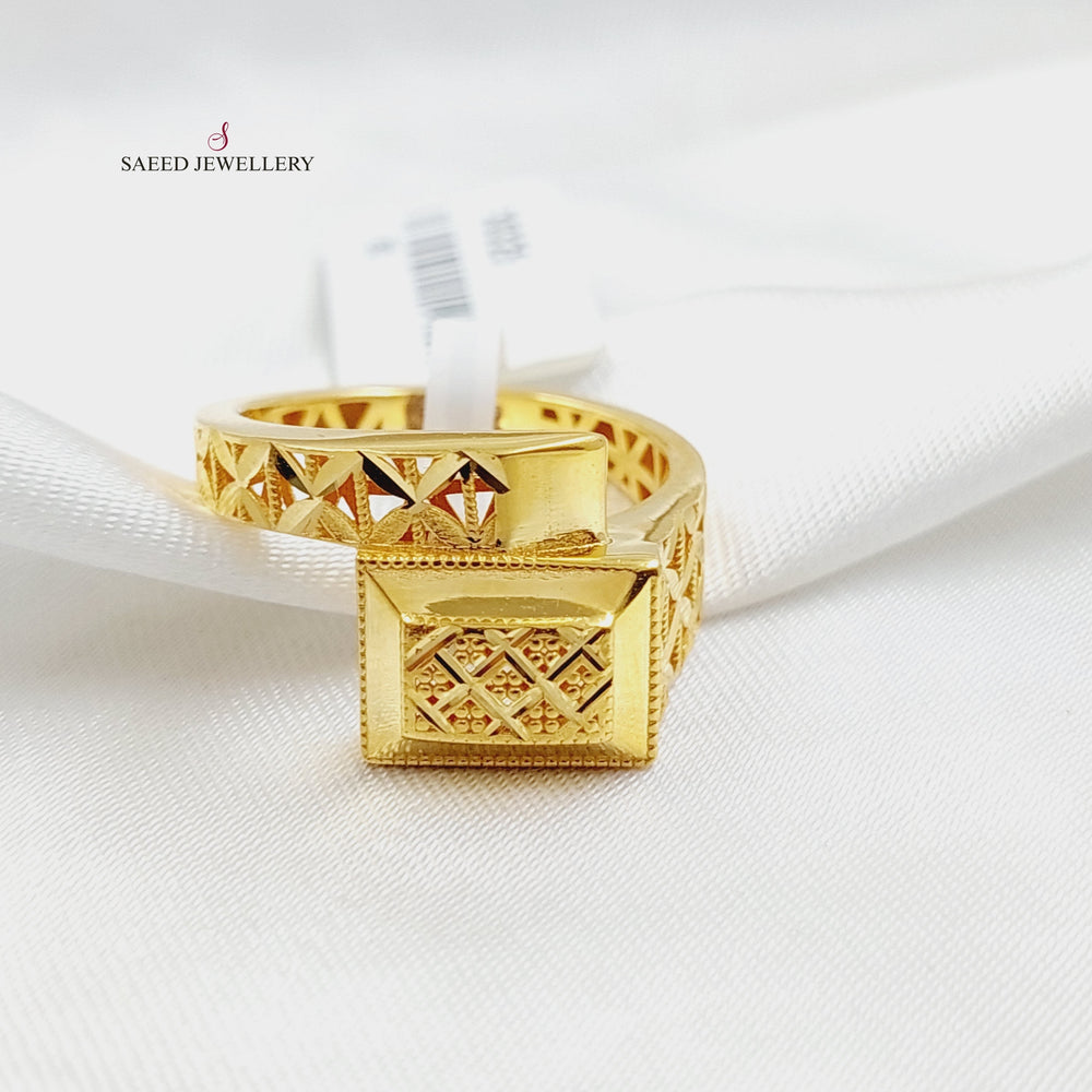 Deluxe Engraved Ring  Made Of 21K Yellow Gold by Saeed Jewelry-30325