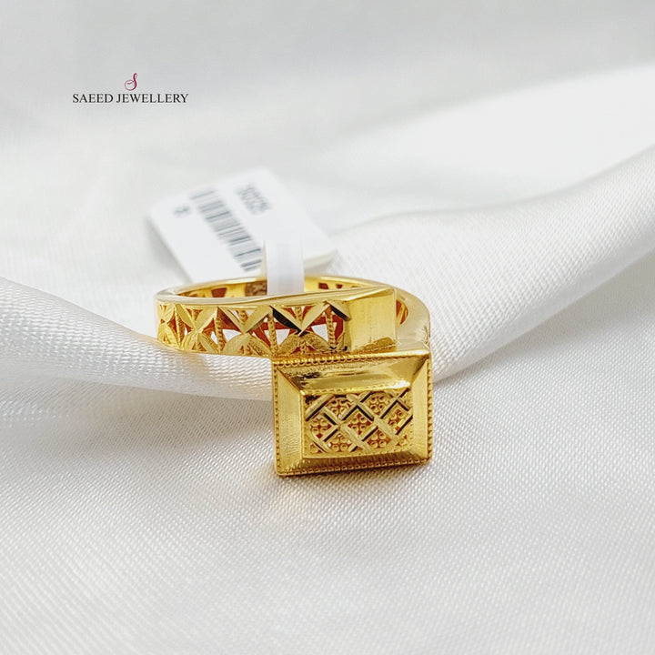 Deluxe Engraved Ring  Made Of 21K Yellow Gold by Saeed Jewelry-30325