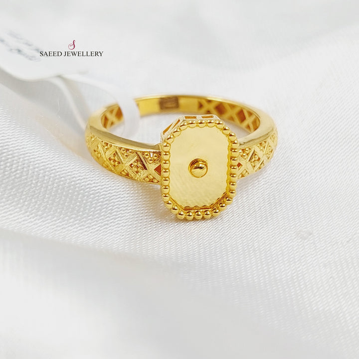 21K Gold Deluxe Engraved Ring by Saeed Jewelry - Image 1