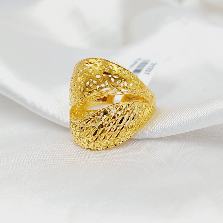21K Gold Deluxe Engraved Ring by Saeed Jewelry - Image 1