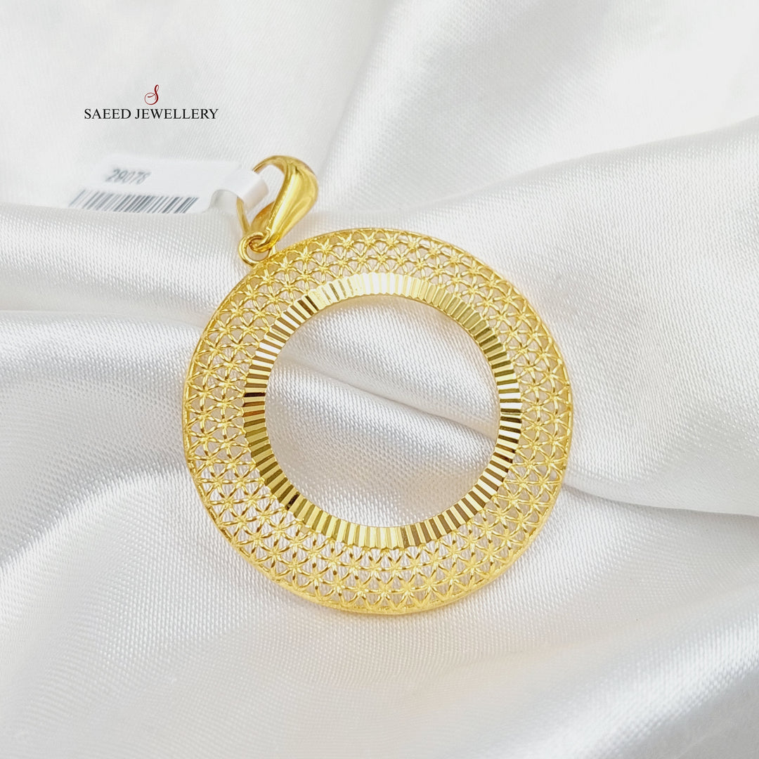 Deluxe Frame Pendant  Made Of 21K Yellow Gold by Saeed Jewelry-29078