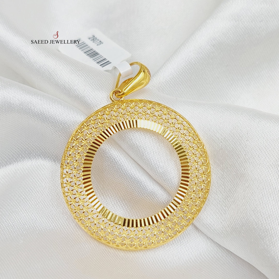 Deluxe Frame Pendant  Made Of 21K Yellow Gold by Saeed Jewelry-29078