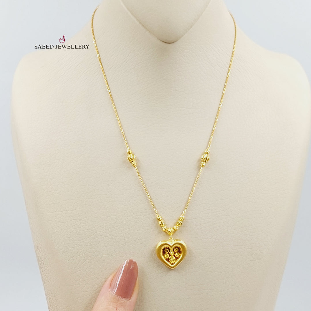 21K Gold Deluxe Heart Necklace by Saeed Jewelry - Image 5