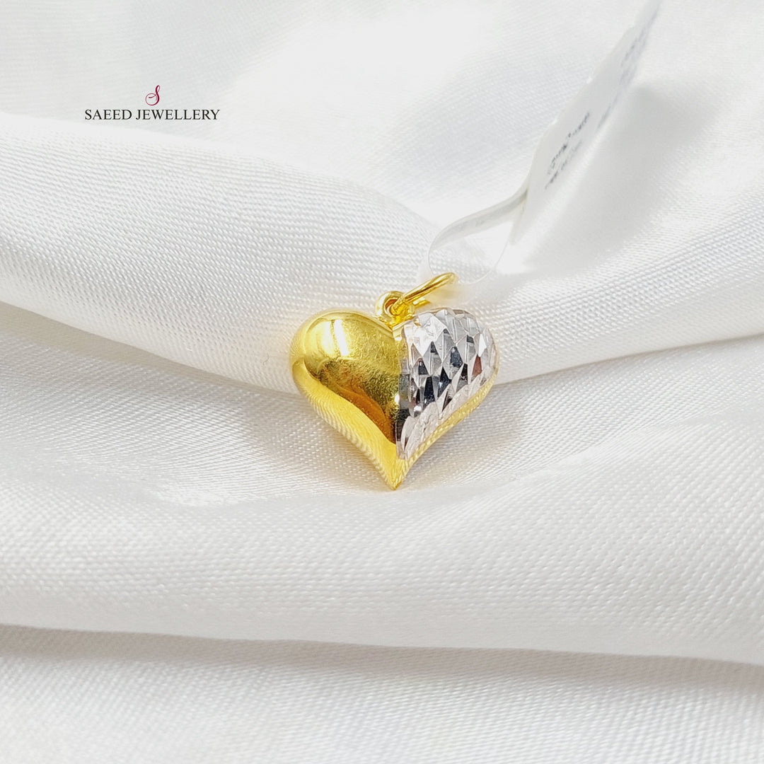 21K Gold Deluxe Heart Pendant by Saeed Jewelry - Image 3