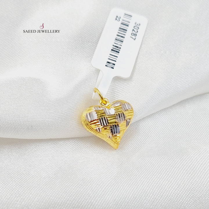 21K Gold Deluxe Heart Pendant by Saeed Jewelry - Image 4