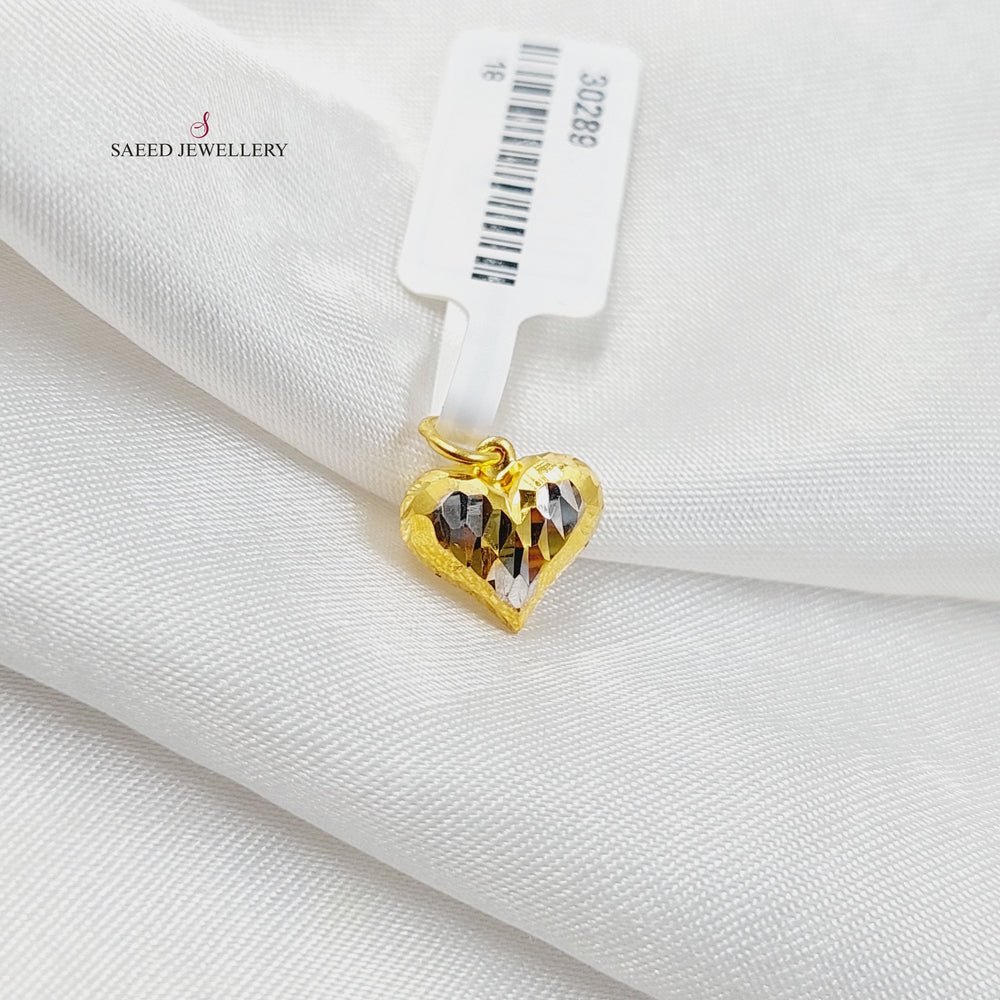 21K Gold Deluxe Heart Pendant by Saeed Jewelry - Image 2