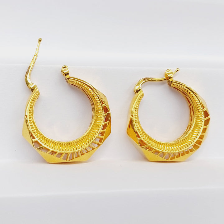 21K Gold Deluxe Hoop Earrings by Saeed Jewelry - Image 4