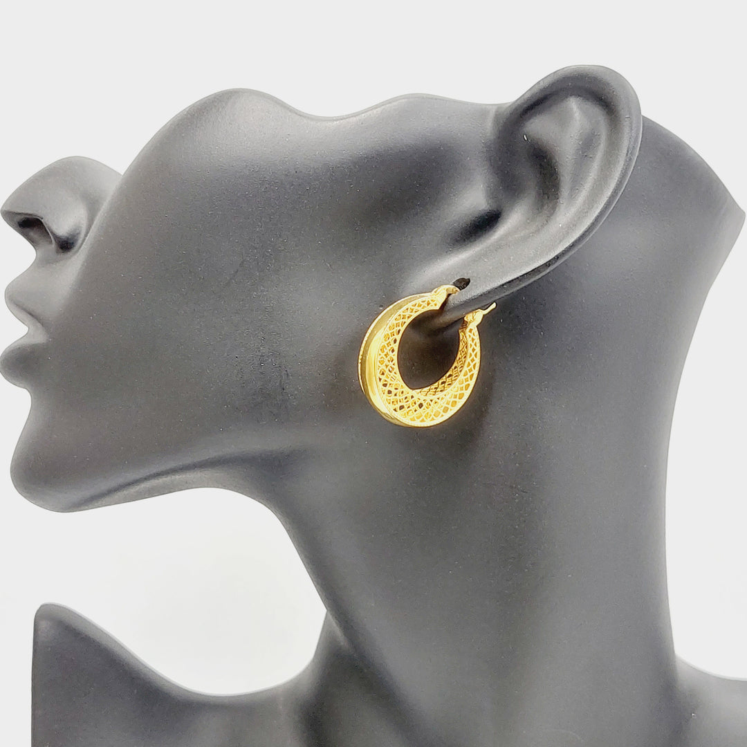 21K Gold Deluxe Hoop Earrings by Saeed Jewelry - Image 2