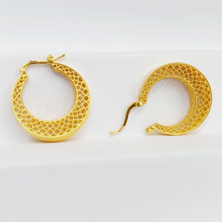 21K Gold Deluxe Hoop Earrings by Saeed Jewelry - Image 4