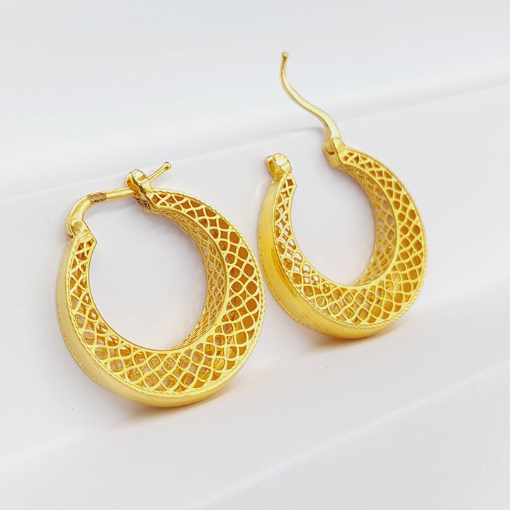Deluxe Hoop Earrings  Made Of 21K Yellow Gold by Saeed Jewelry-29514