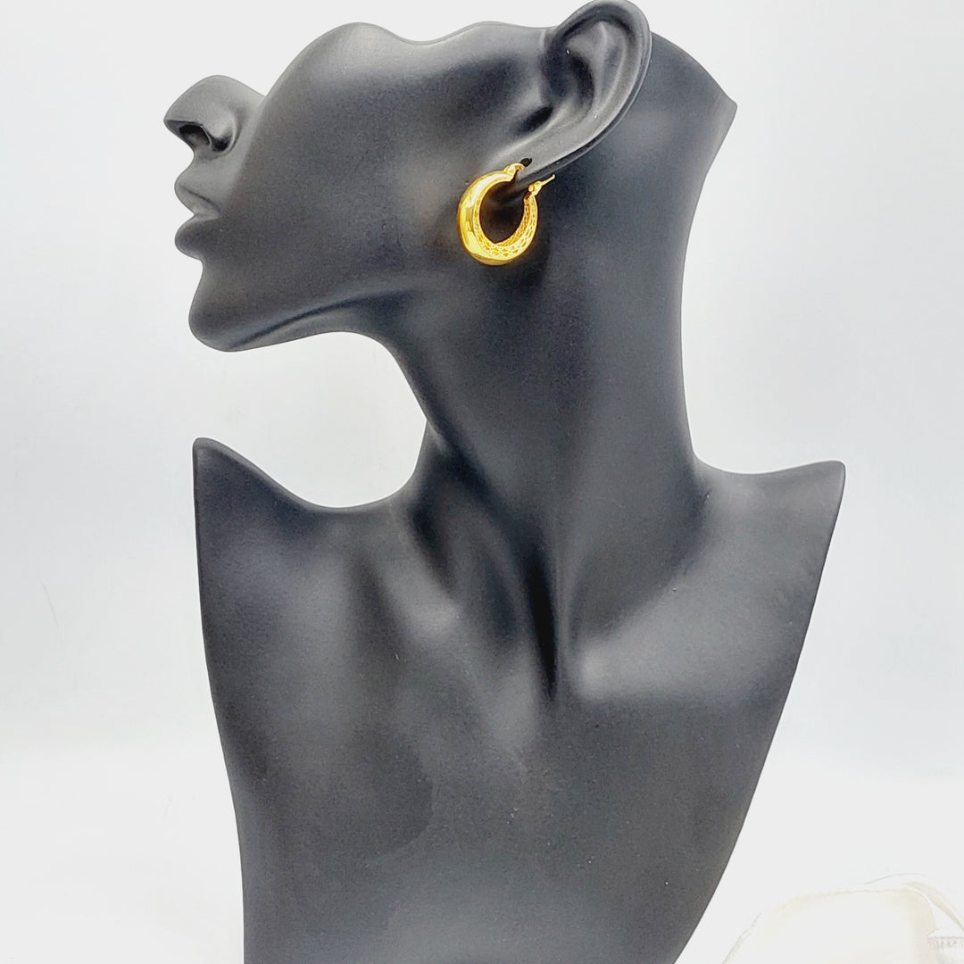 Deluxe Hoop Earrings  Made Of 21K Yellow Gold by Saeed Jewelry-29515