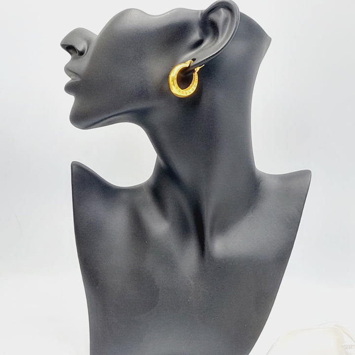 Deluxe Hoop Earrings  Made Of 21K Yellow Gold by Saeed Jewelry-29515