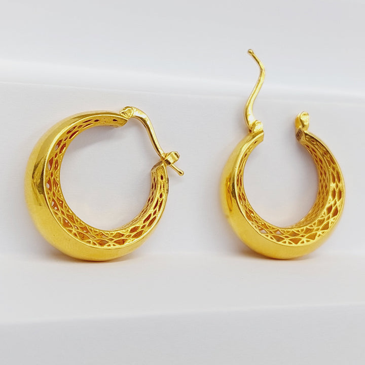 21K Gold Deluxe Hoop Earrings by Saeed Jewelry - Image 1