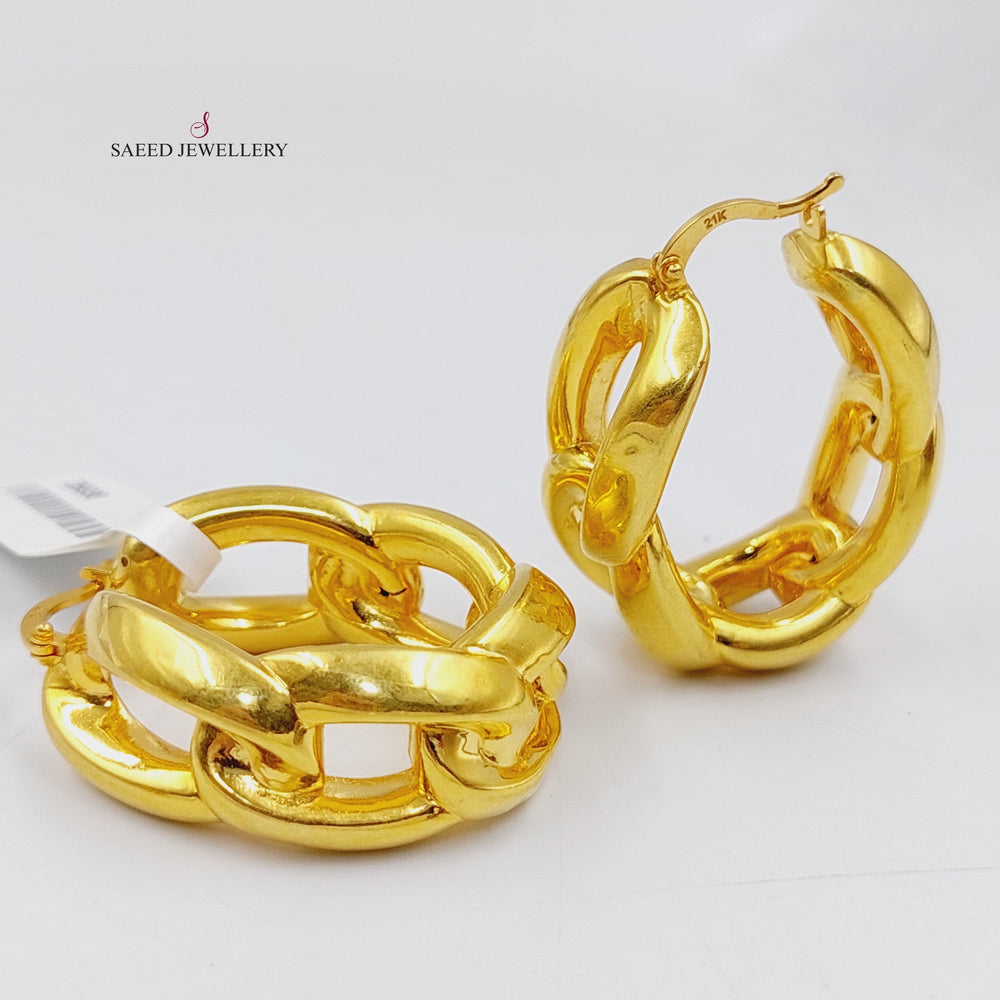 21K Gold Deluxe Hoop Earrings by Saeed Jewelry - Image 2