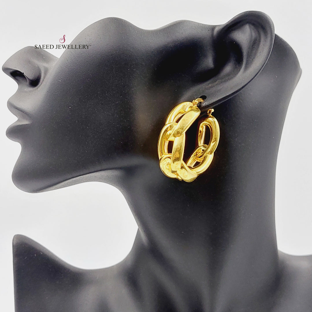 21K Gold Deluxe Hoop Earrings by Saeed Jewelry - Image 5