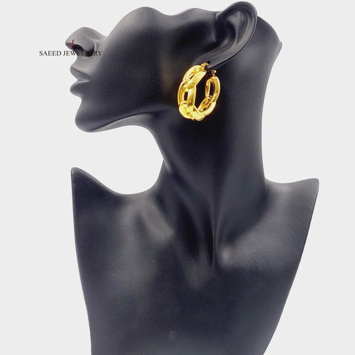 21K Gold Deluxe Hoop Earrings by Saeed Jewelry - Image 6