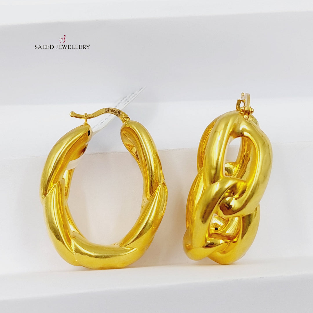 21K Gold Deluxe Hoop Earrings by Saeed Jewelry - Image 1