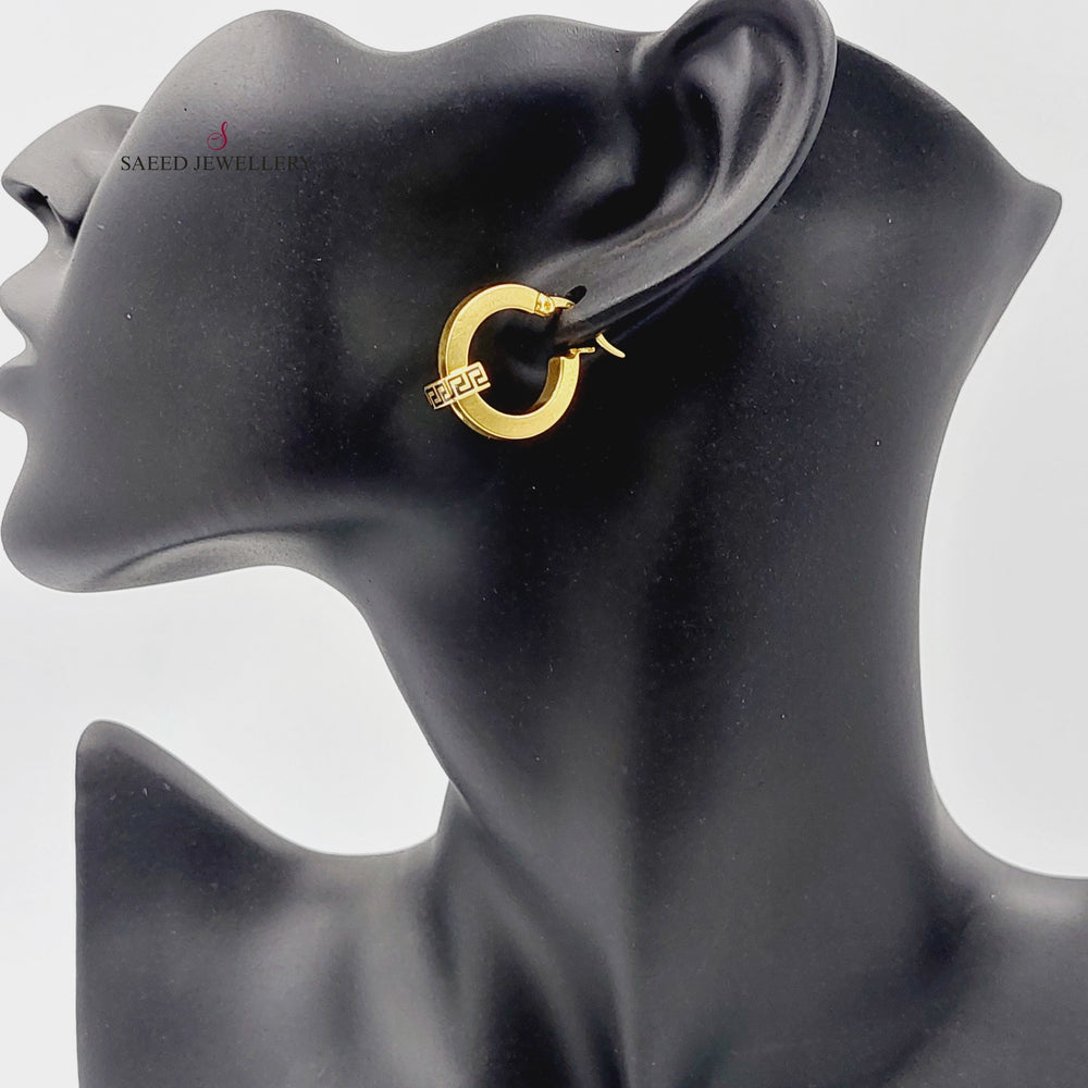 21K Gold Deluxe Hoop Earrings by Saeed Jewelry - Image 2