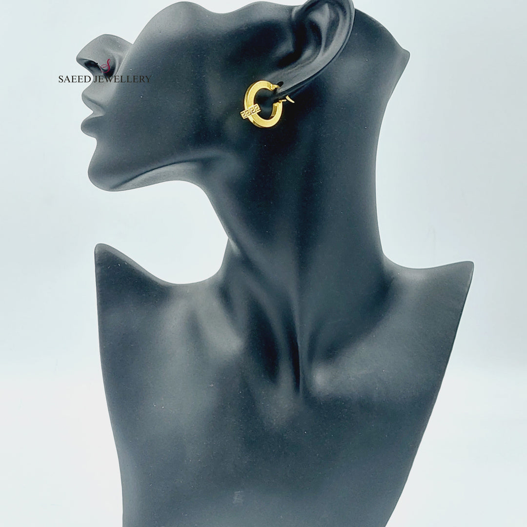 21K Gold Deluxe Hoop Earrings by Saeed Jewelry - Image 3