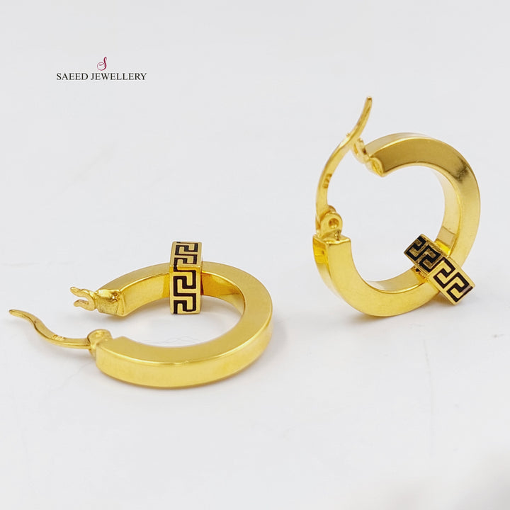 21K Gold Deluxe Hoop Earrings by Saeed Jewelry - Image 4