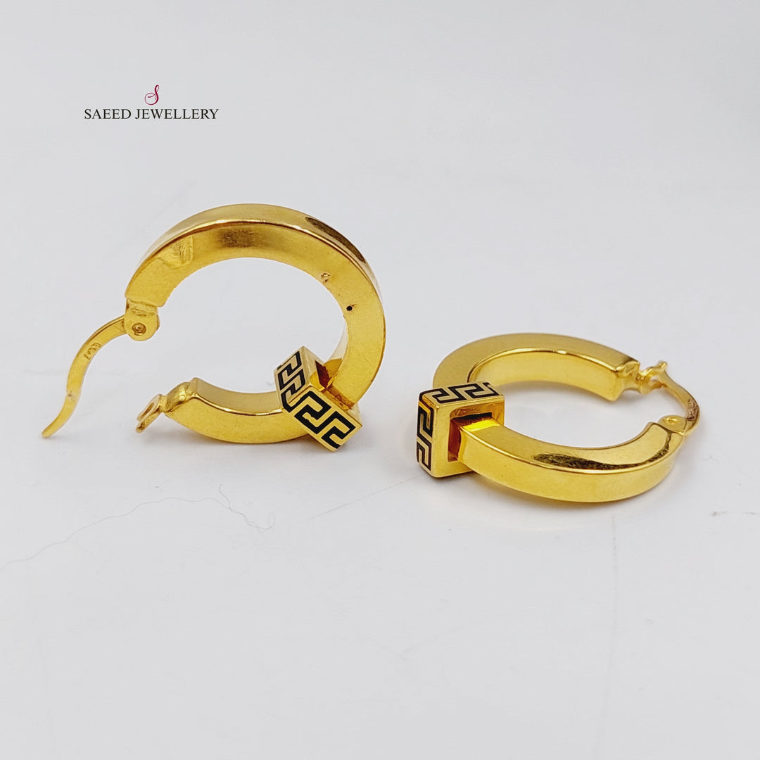 21K Gold Deluxe Hoop Earrings by Saeed Jewelry - Image 5