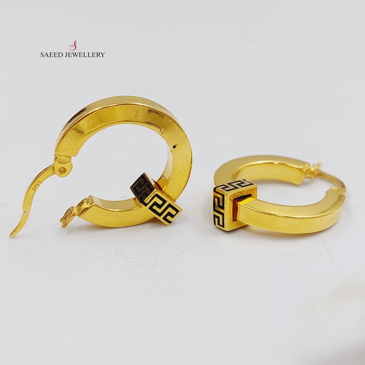 21K Gold Deluxe Hoop Earrings by Saeed Jewelry - Image 6
