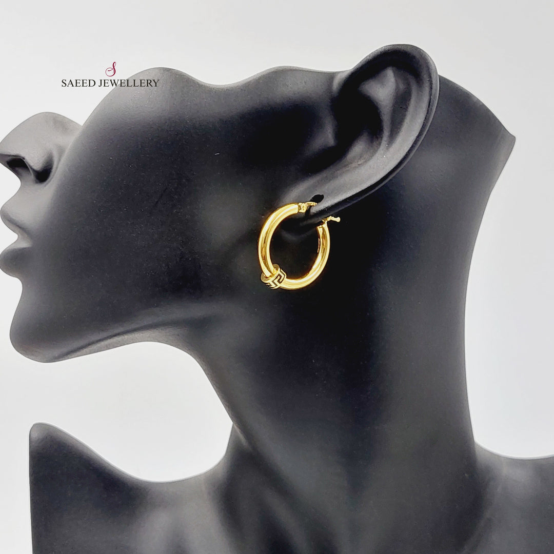 21K Gold Deluxe Hoop Earrings by Saeed Jewelry - Image 3