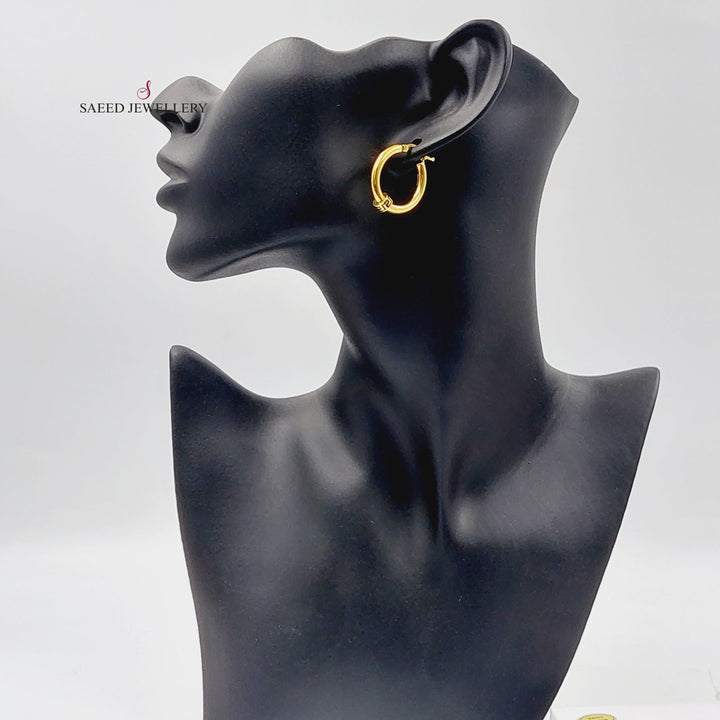 21K Gold Deluxe Hoop Earrings by Saeed Jewelry - Image 4