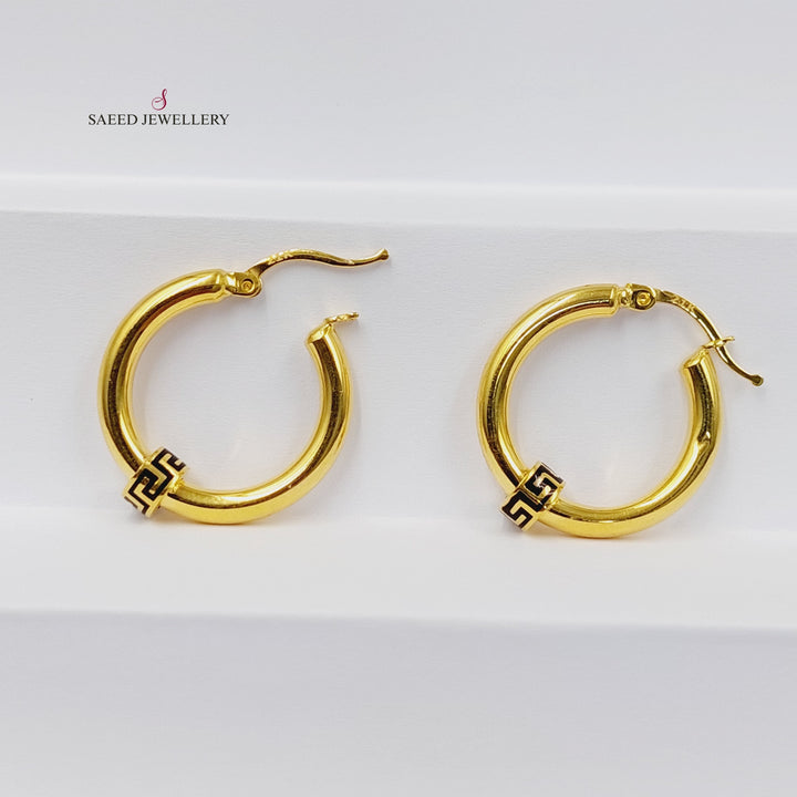 21K Gold Deluxe Hoop Earrings by Saeed Jewelry - Image 5