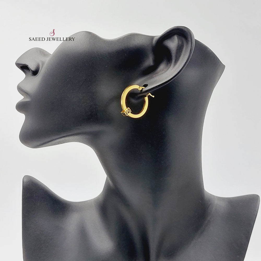 21K Gold Deluxe Hoop Earrings by Saeed Jewelry - Image 2