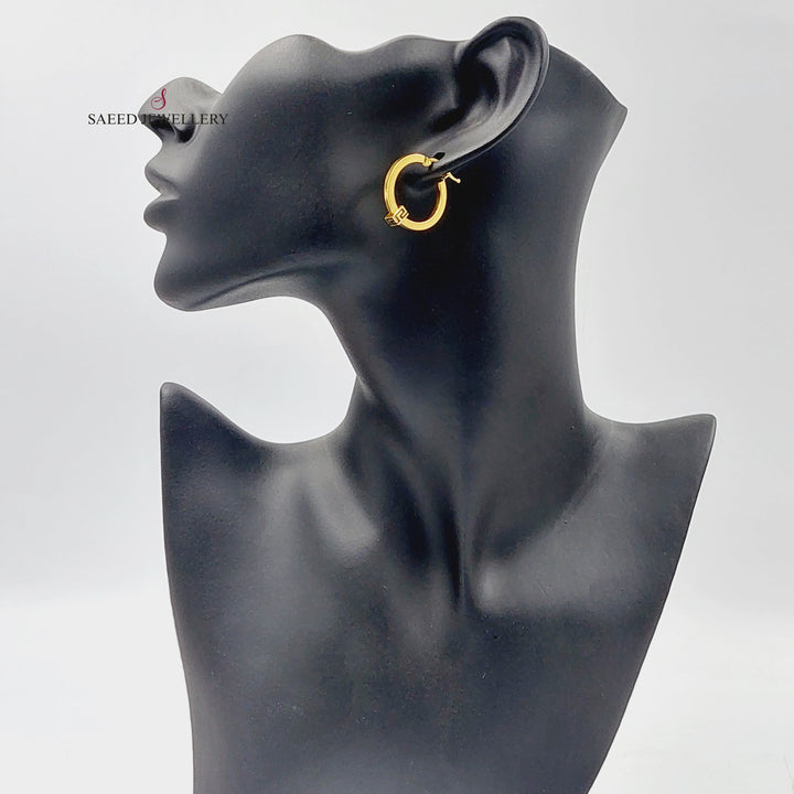 21K Gold Deluxe Hoop Earrings by Saeed Jewelry - Image 3