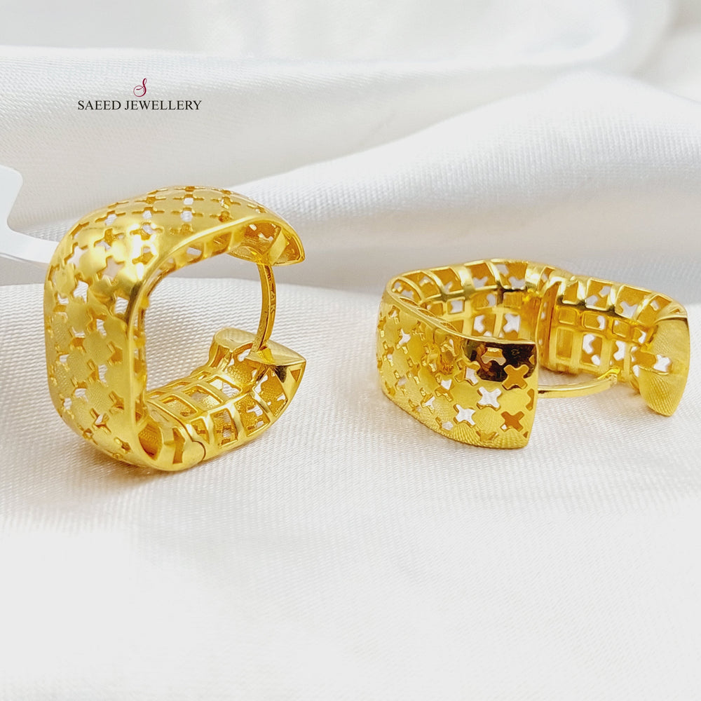 21K Gold Deluxe Hoop Earrings by Saeed Jewelry - Image 2