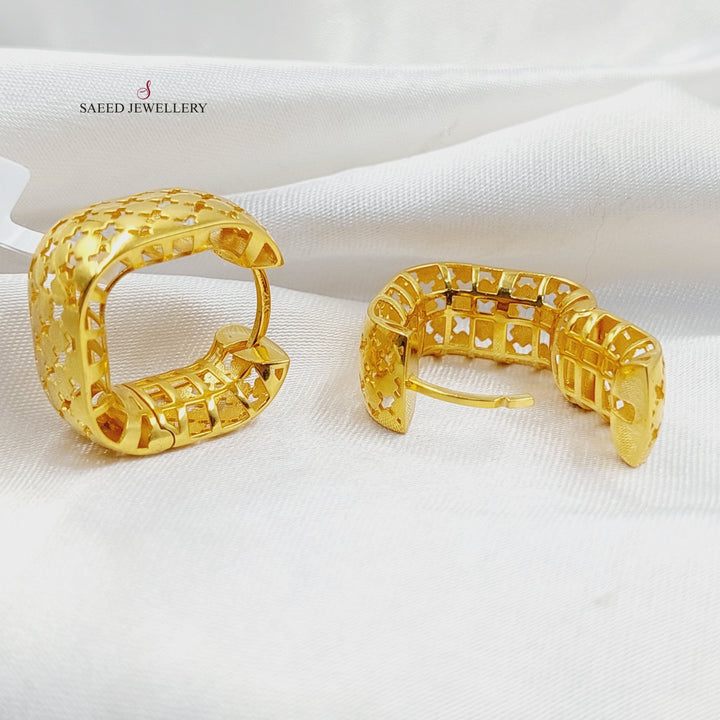 21K Gold Deluxe Hoop Earrings by Saeed Jewelry - Image 3