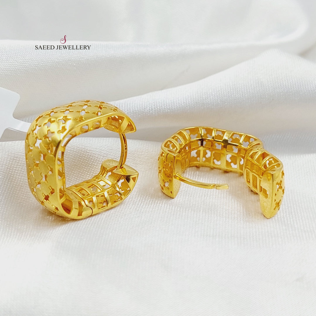 21K Gold Deluxe Hoop Earrings by Saeed Jewelry - Image 1