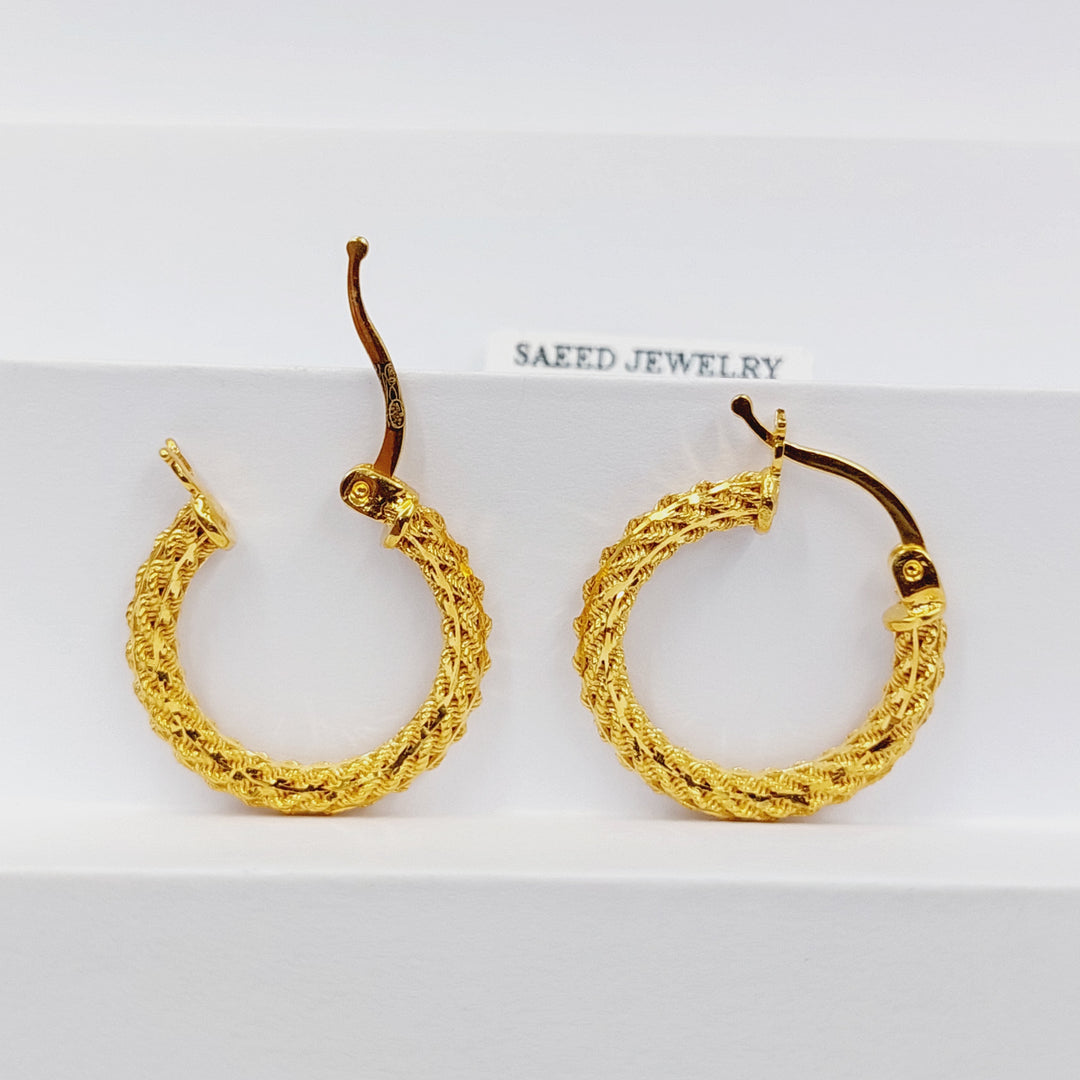 21K Gold Deluxe Hoop Earrings by Saeed Jewelry - Image 3
