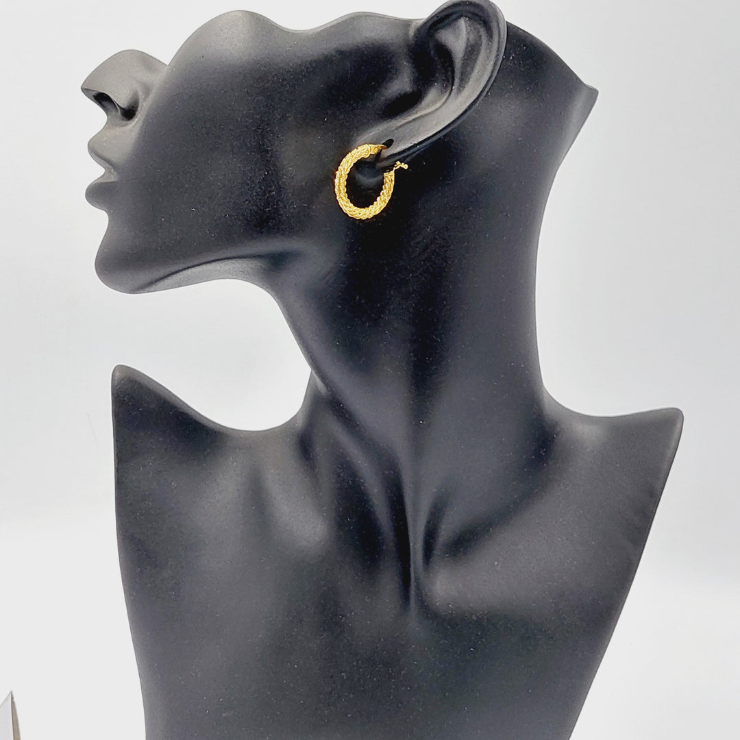 21K Gold Deluxe Hoop Earrings by Saeed Jewelry - Image 7