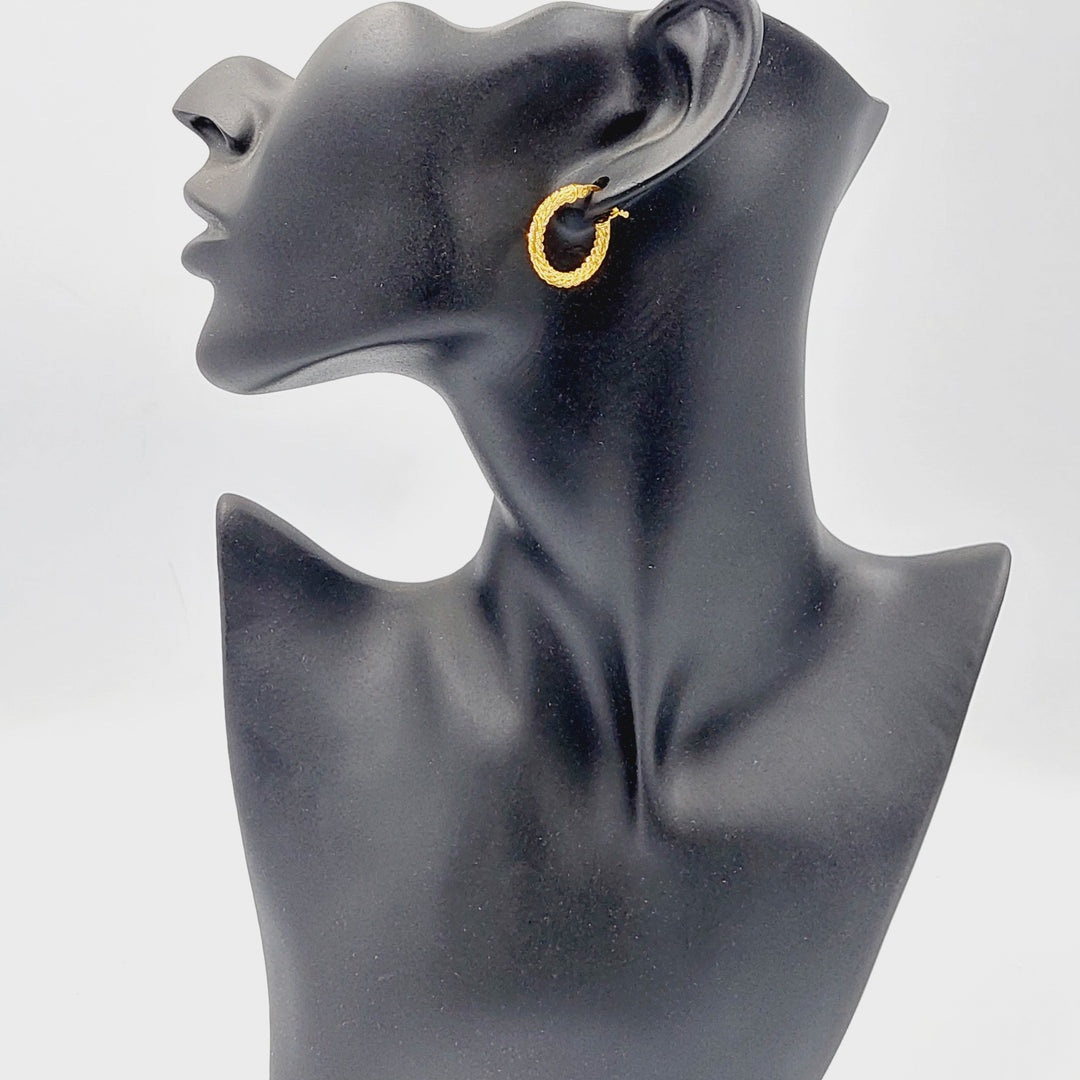 21K Gold Deluxe Hoop Earrings by Saeed Jewelry - Image 8