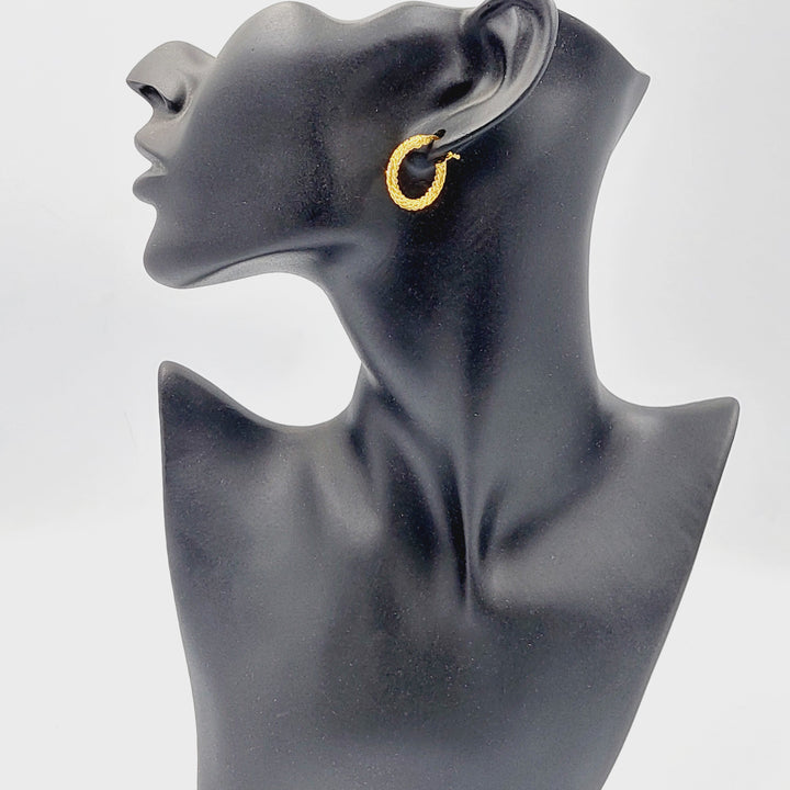 21K Gold Deluxe Hoop Earrings by Saeed Jewelry - Image 6