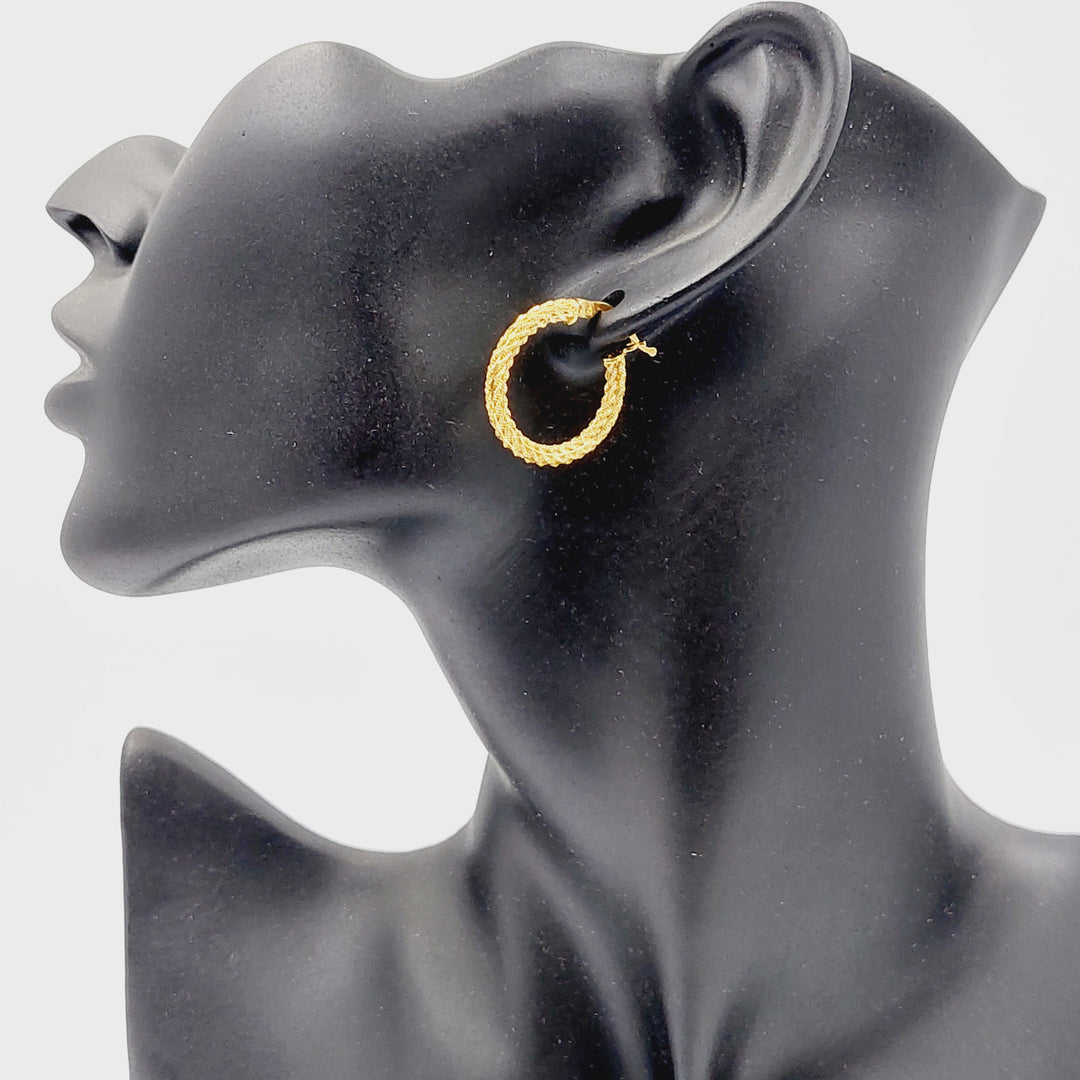 21K Gold Deluxe Hoop Earrings by Saeed Jewelry - Image 2