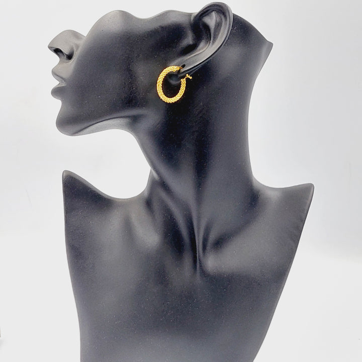 21K Gold Deluxe Hoop Earrings by Saeed Jewelry - Image 4