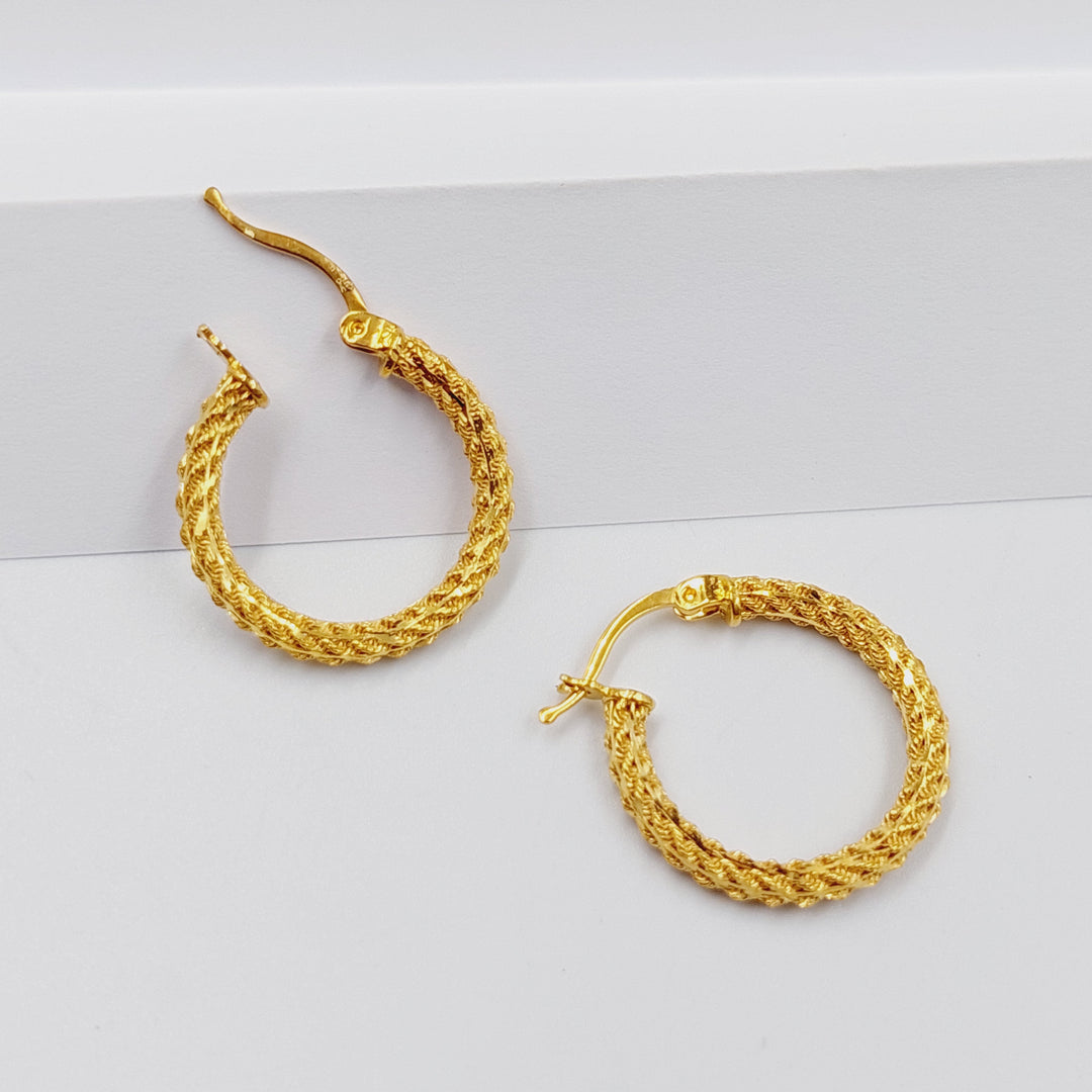 21K Gold Deluxe Hoop Earrings by Saeed Jewelry - Image 1