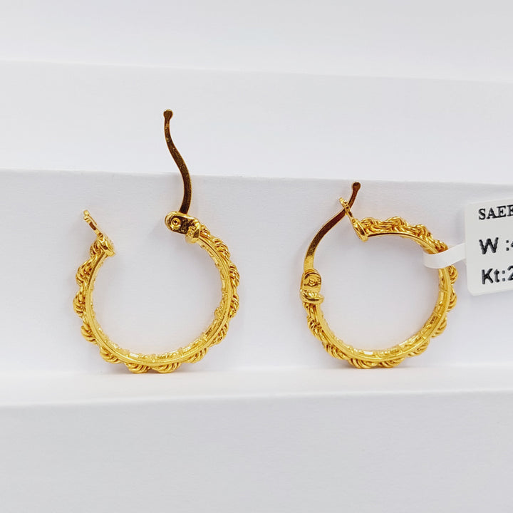 21K Gold Deluxe Hoop Earrings by Saeed Jewelry - Image 5