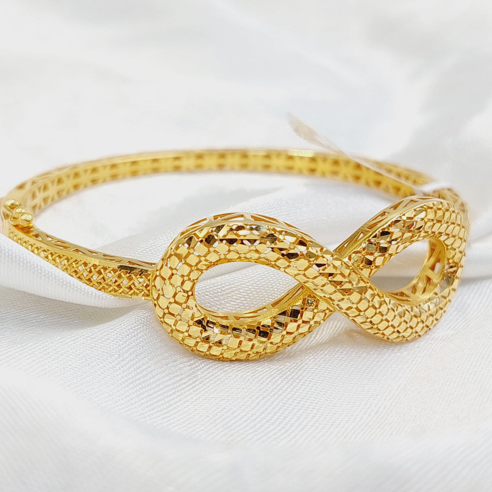 21K Gold Deluxe Infinite Bangle Bracelet by Saeed Jewelry - Image 2